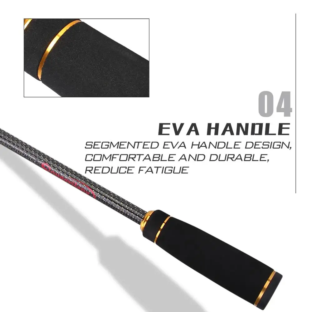 Caña de pescar Sougayilang, caña de pescar de fundición de 1,8-2,1 m, caña de pescar 99% de fibra de carbono, 4 secciones, caña de pescar M/MH para Pesca - imagen 5