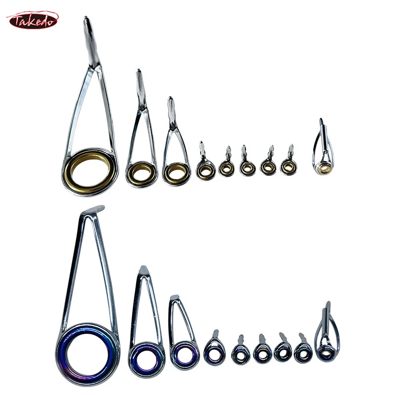 Guías de caña de pescar giratorias Ul, anillo de cerámica de acero inoxidable, anillo de guía de acero inoxidable, conjunto de reparación de reacondicionamiento, bricolaje, 5 Juegos, TN28-1 - imagen 3