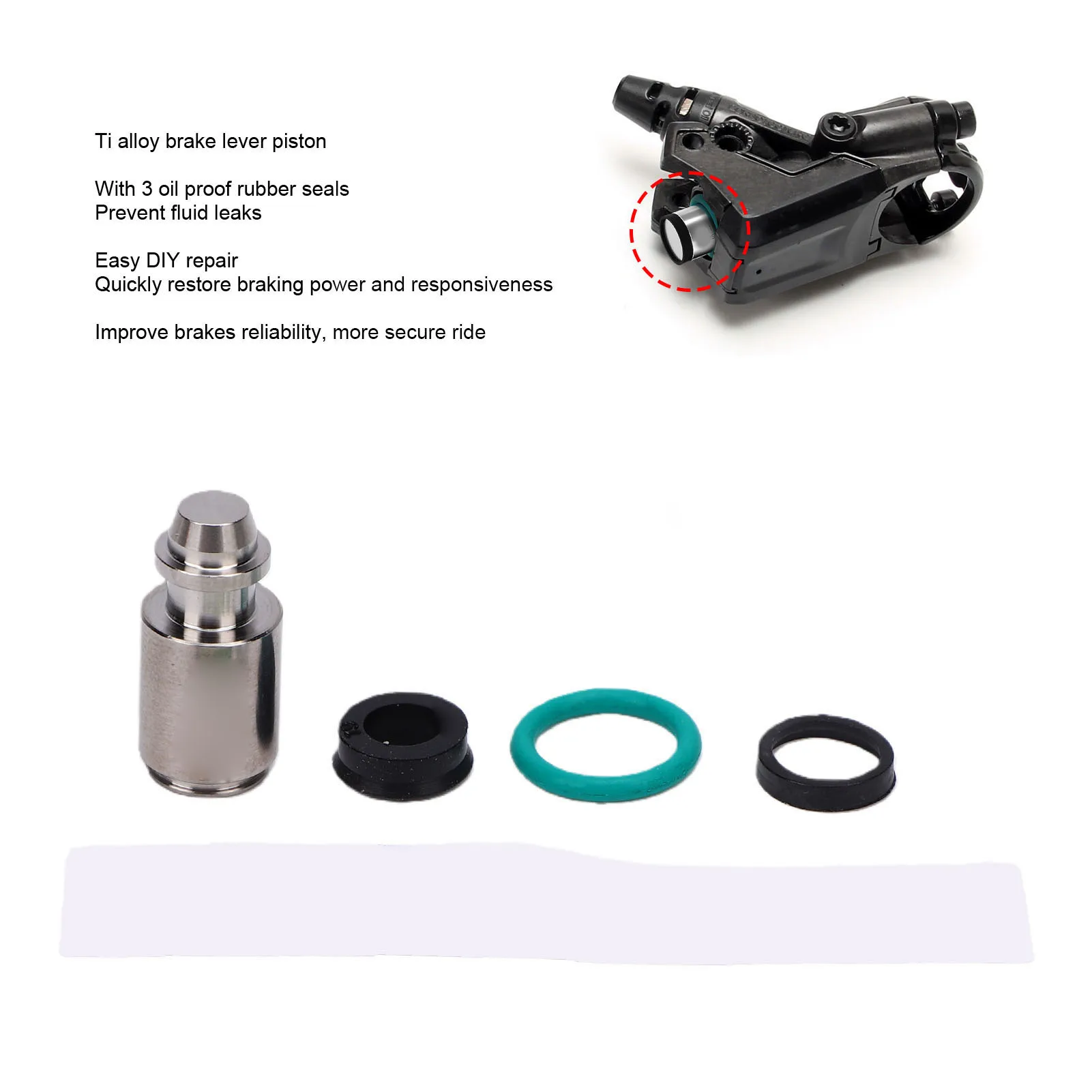 Kit Pistón Titanio Magura MT2/MT4/MT5/MT6/MT7/MT8 con Juntas Tóricas - imagen 4