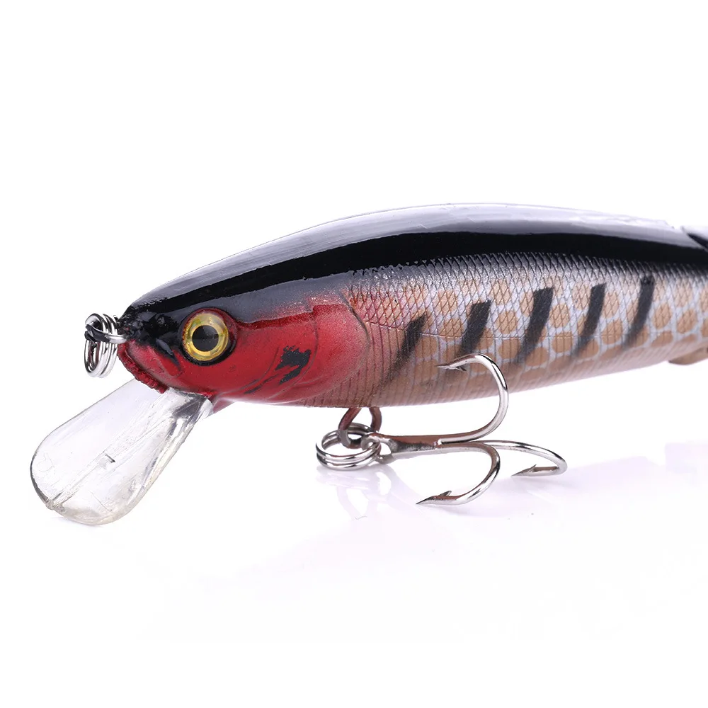 1 unidad de 12cm 13,5g de plástico duro para buceo, Señuelos de pesca de pececillo articulados múltiples, wobblers, crankbaits, trucha, bagre, pesca, swimbaits - imagen 3