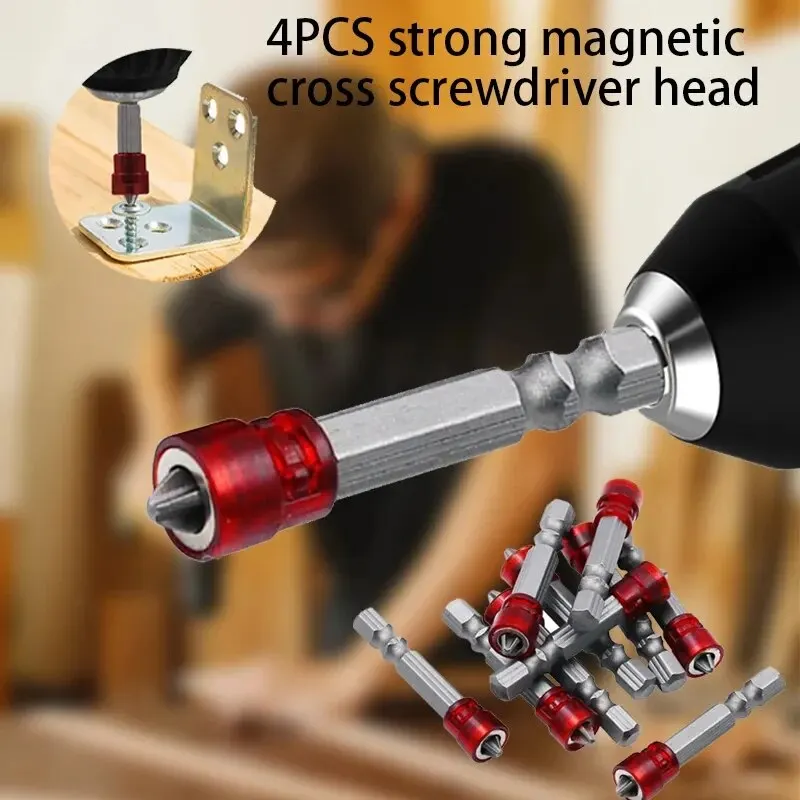 Destornillador eléctrico, broca cruzada magnética fuerte, taladro eléctrico de mano, punta de anillo magnético fuerte, cabeza de destornillador de viento de un solo cabezal - imagen 2