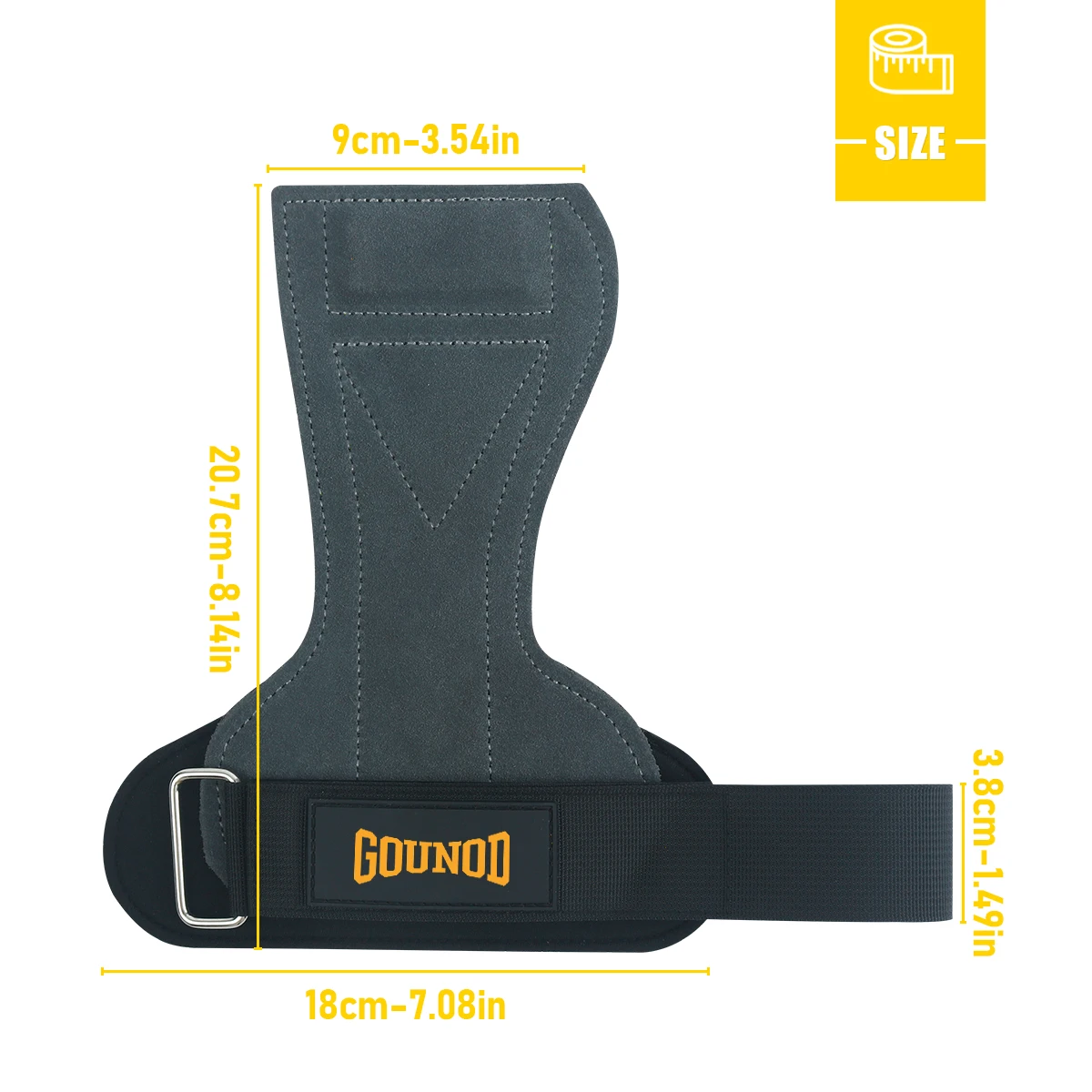 Protección de palma de piel de vaca, equipo de protección de muñeca antideslizante resistente al desgaste, cinturón potenciador de levantamiento de pesas para Fitness, dominadas de peso muerto - imagen 5