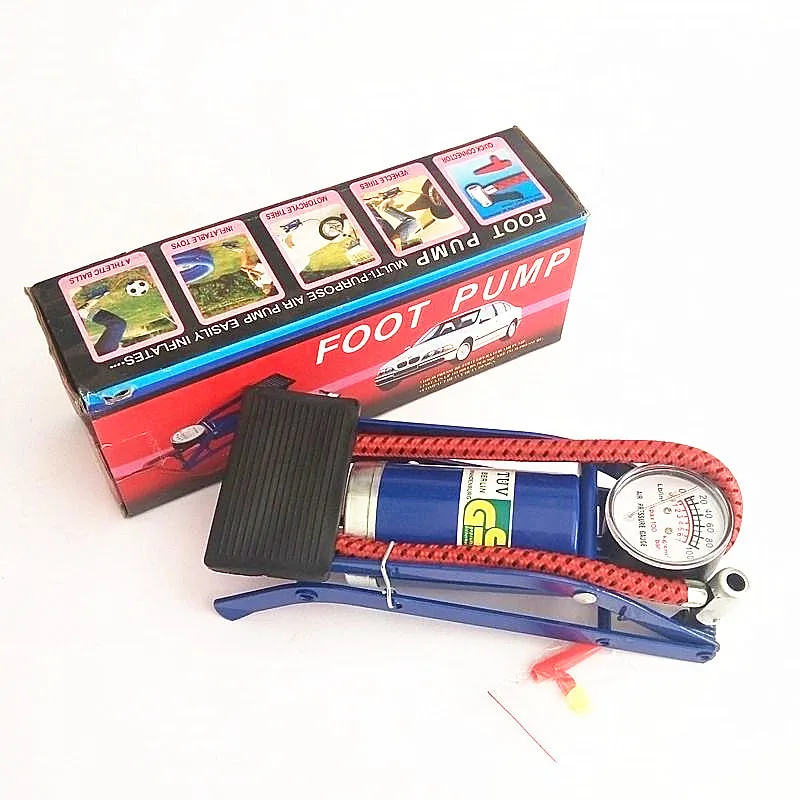 Mini bomba de aire portátil para bicicleta con manómetro de presión de neumáticos, bomba antideslizante de acero de alta presión para coche, bicicleta, MTB - imagen 3