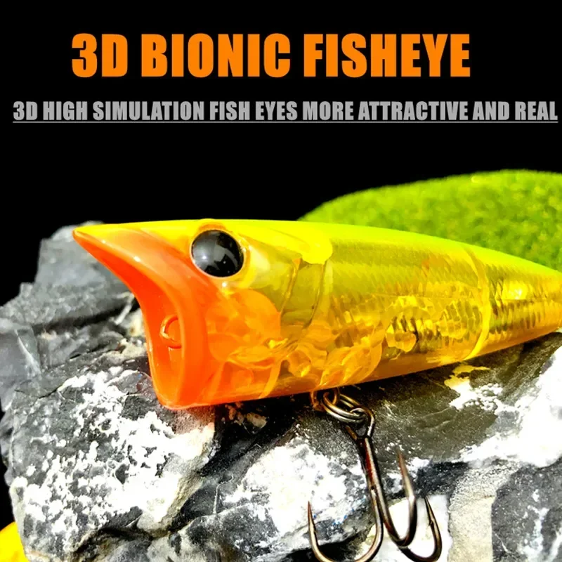 Señuelo de pesca Popper, 80mm, 16,5g, cebo duro Topwater para Lucio, modelo de superficie oscilante flotante de fundición larga - imagen 5