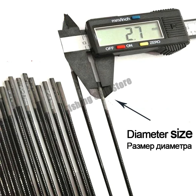 2,2mm-4,1mm 5 piezas 80cm punta de caña de pescar secciones de repuesto caña de pescar de Taiwán tamaño completo sólido hueco accesorios de caña de carbono resistente - imagen 4