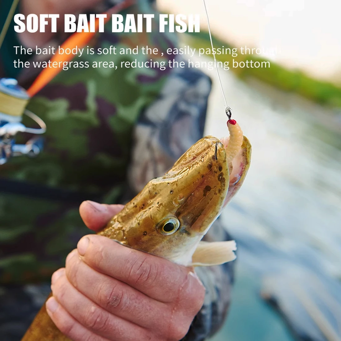 Juego de cebo de pesca con gusanos de goma, 30 ~ 100 Uds., con ganchos, cebo de gusano para trucha, perca, pesca de lubina, mosca, señuelos de insectos - imagen 5