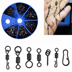 Kit de broches giratorios para pesca de carpa, 70 Uds., mate, cambio rápido, giratorios, clips de enlace de velocidad, Boilies, cebo, tornillo, aparejos de pesca de carpa