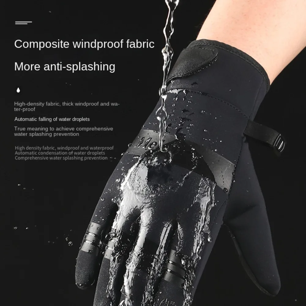 Guantes de invierno cálidos para pantalla táctil para hombres y mujeres, guantes de pesca a prueba de salpicaduras, esquí, ciclismo, Snowboard, antideslizantes, con cremallera, 1 par - imagen 2