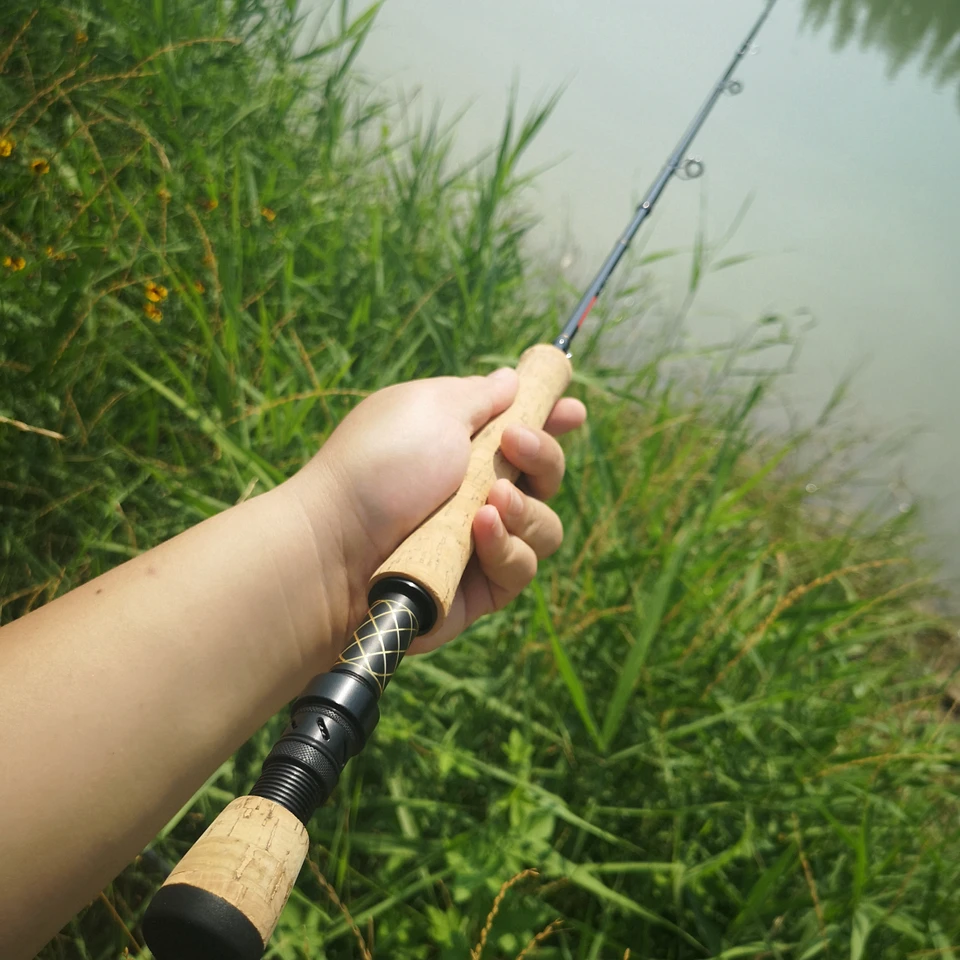 Caña de pescar portátil de carbono con 4 secciones, 2,1 M, 2,7 M, LW 7/8, de acción rápida, para pesca de agua dulce, trucha, salmón - imagen 3