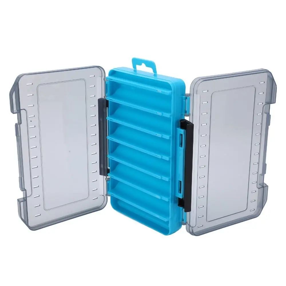 Caja de señuelos de pesca de doble cara con asa, caja de aparejos con 14 ranuras, impermeable, transpirable, ventilación, caja de almacenamiento de cebo para pescadores - imagen 2