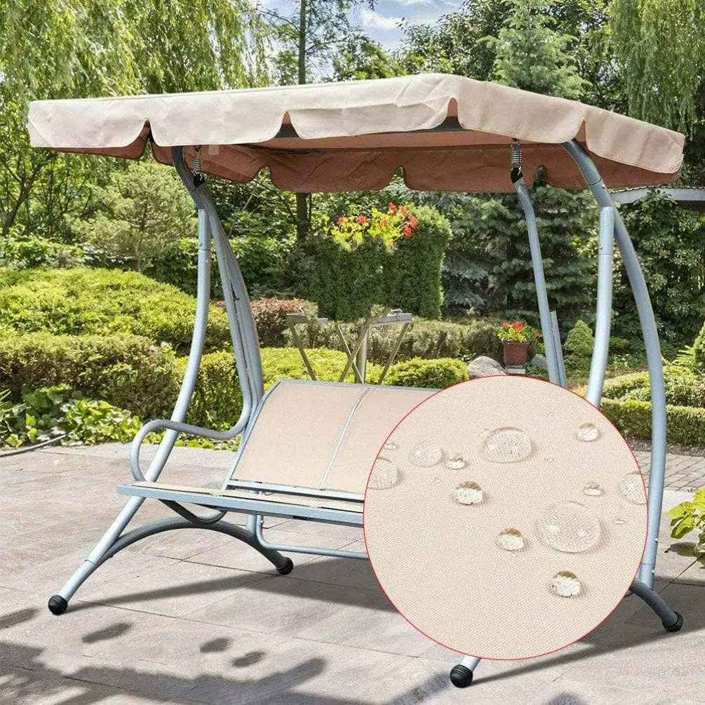 Columpio para patio al aire libre, techo, tela Oxford 210d, refugio impermeable, dosel protector para clima lluvioso y nevado, solo dosel oscilante - imagen 5