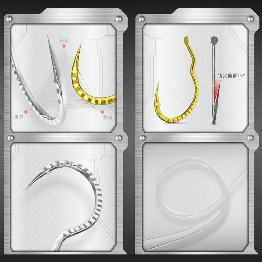 20 piezas, venta al por mayor, anzuelos de pesca de marcha atrás automática, nuevo diseño, anzuelos de pesca antideslizantes y a prueba de escape a escala de dragón para una captura segura - imagen 2