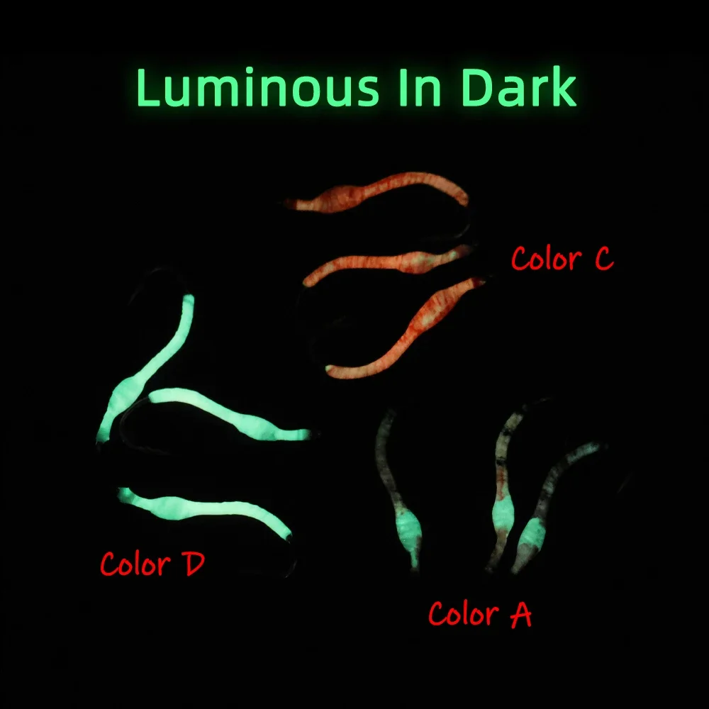 Wifreo # 13 gancho 4 colores epoxi Squirmy gusano mosca luminosa tierra gusano señuelo realista pesca con mosca cebo para trucha tipo panfish - imagen 5