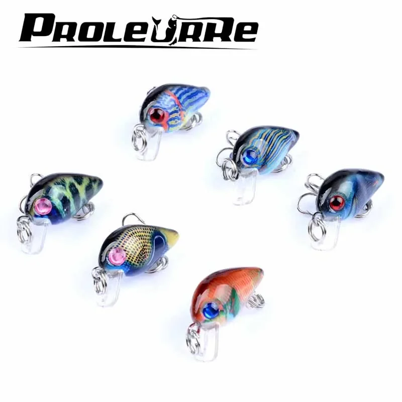 Proleurre-Mini Señuelos de Pesca con manivela, 2,8 cm, 1,6g, Wobblers de plástico, cebo duro Artificial para lubina, carpa, aparejos de Pesca, 1 ud. - imagen 4