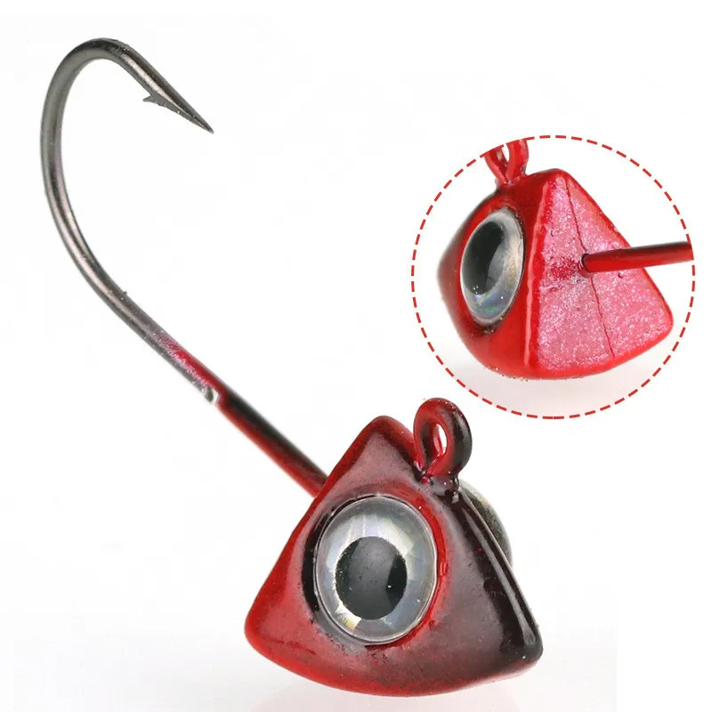 Anzuelo triangular de cabeza plomada, señuelo de gusano, cebo blando, anzuelo individual, 2g, 3g, 4g, lote de 3 piezas - imagen 5