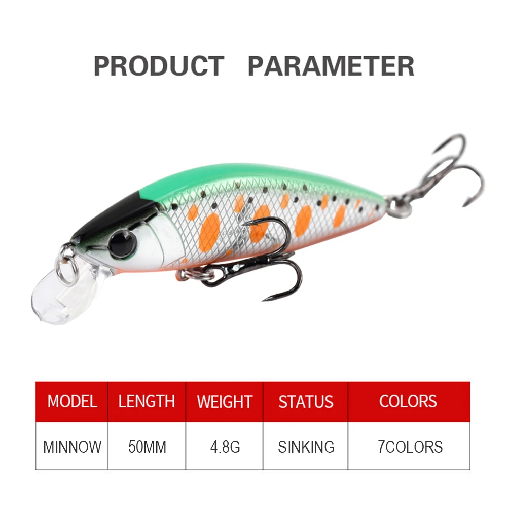 Señuelo de pesca de tiro largo, cebo duro Artificial, Jerkbait, Swimbait, Mini Stream, trucha, lubina, 5cm, 4,8g - imagen 4