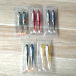 Swolfy 10 Uds Señuelos blandos 12cm 10g T cola Jigging Señuelos de Pesca Wobblers Bass Pike Aritificial silicona Swimbait Leurre Souple