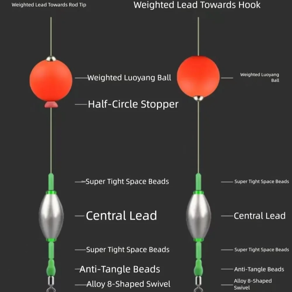 5 uds 5 uds con bola de peso de plomo bola flotante EPS frijoles llamativos bola de espuma dura aparejo inferior Material de aparejo flotador de pesca - imagen 4
