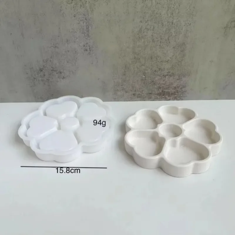 Lindo búho forma de corazón yeso hormigón molde de silicona DIY resina epoxi bandeja de almacenamiento de joyería placa de exhibición forma de trébol de pescado - imagen 4