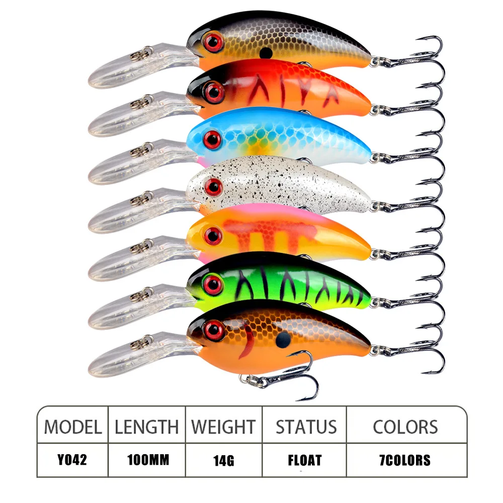 Señuelo de pesca con manivela de 1 piezas, cebos duros artificiales de 10cm/15g, Crankbait, Jerkbait, Wobbler, aparejos de pesca con buenos anzuelos triples - imagen 2