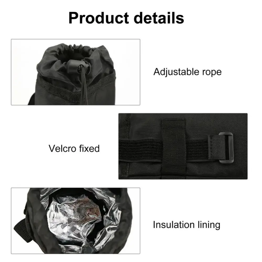 Bolsa para botella de agua, bolsa para manillar delantero de bicicleta, bolsa aislante, almacenamiento, bolsa para vástago de manillar de bicicleta, accesorios para alforjas, bolsa para ciclismo - imagen 5