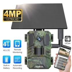 Nueva cámara solar de caza 4G, monitoreo de camuflaje HD, monitoreo inalámbrico de teléfono móvil, noche a todo color, 4M