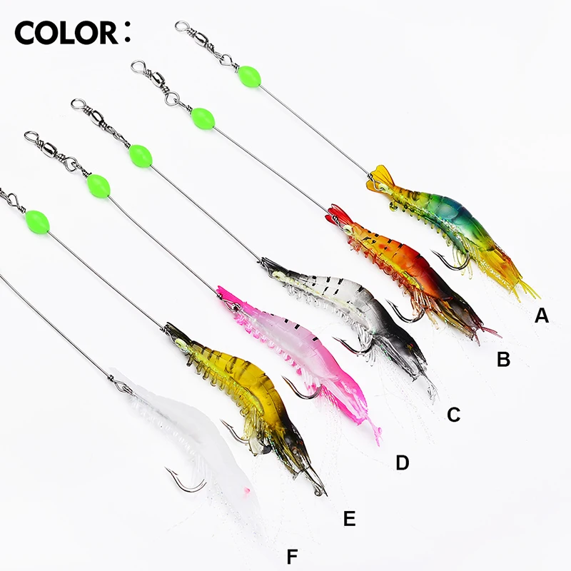 Señuelo luminiscente Artificial para pesca de camarones, señuelos luminosos de pesca, cebo de pesca con gancho, 7cm, 5,8g, 1 piezas - imagen 2