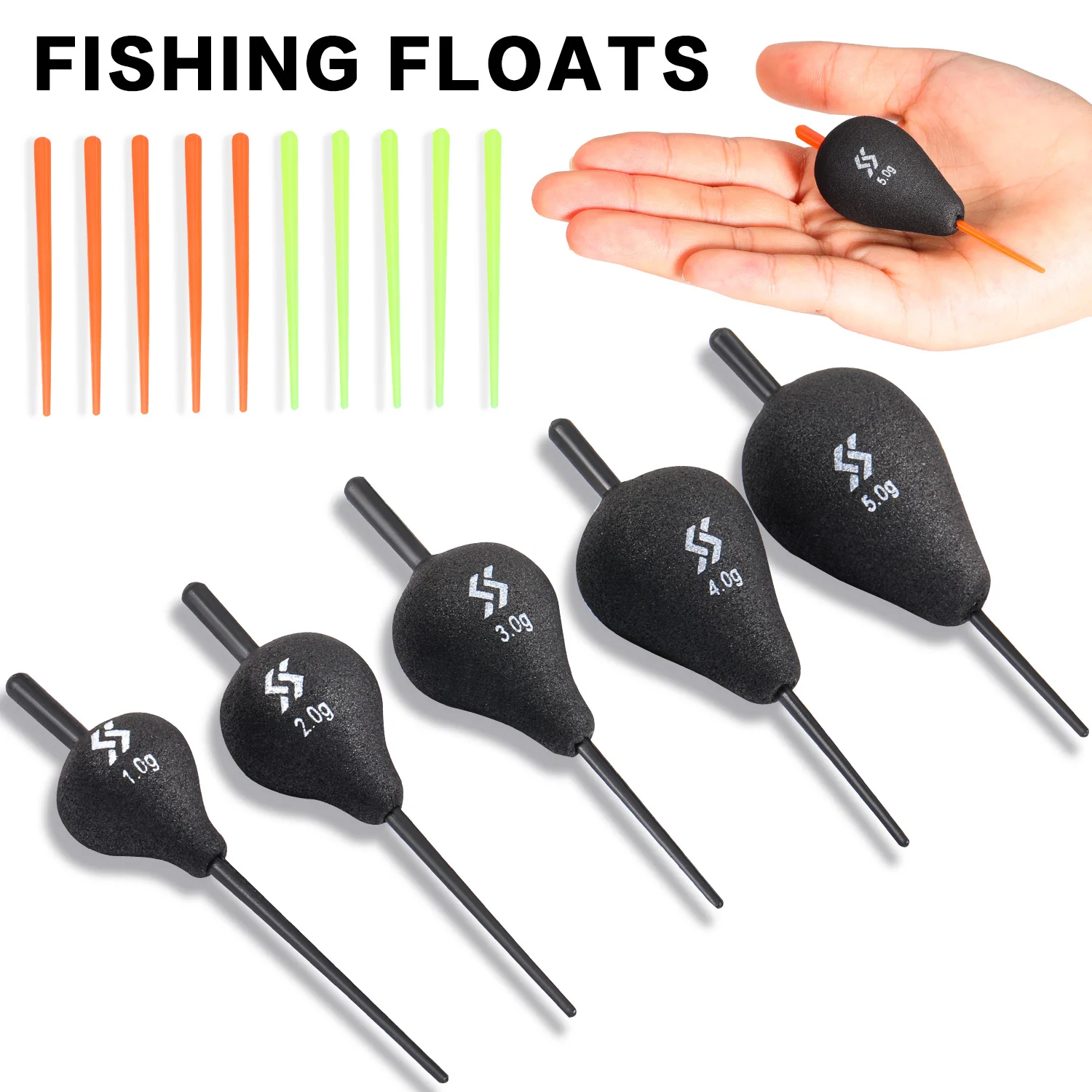 Sougayilang 1g 2g 3g 4g 5g 5 uds flotador de pesca EVA palo ligero espuma plástico mar pesca en roca flotadores llamativos