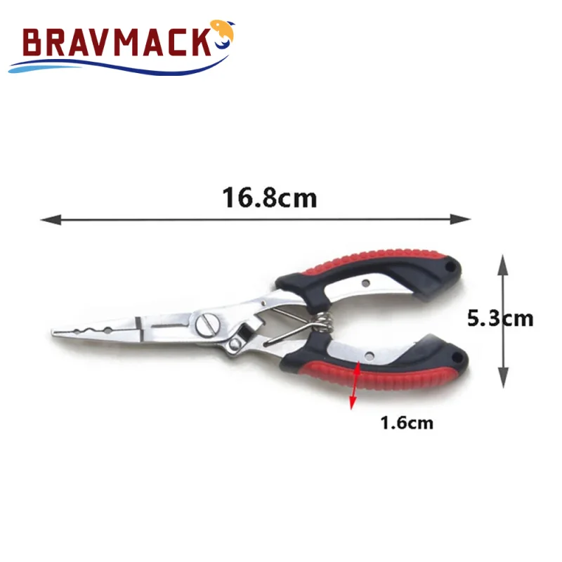 Alicates de pesca de acero inoxidable, removedor de anzuelos de pesca, resistente al agua salada, cortador de línea trenzada, tijeras, herramienta de pesca - imagen 2