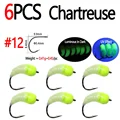 6pcs Chartreuse Sz12