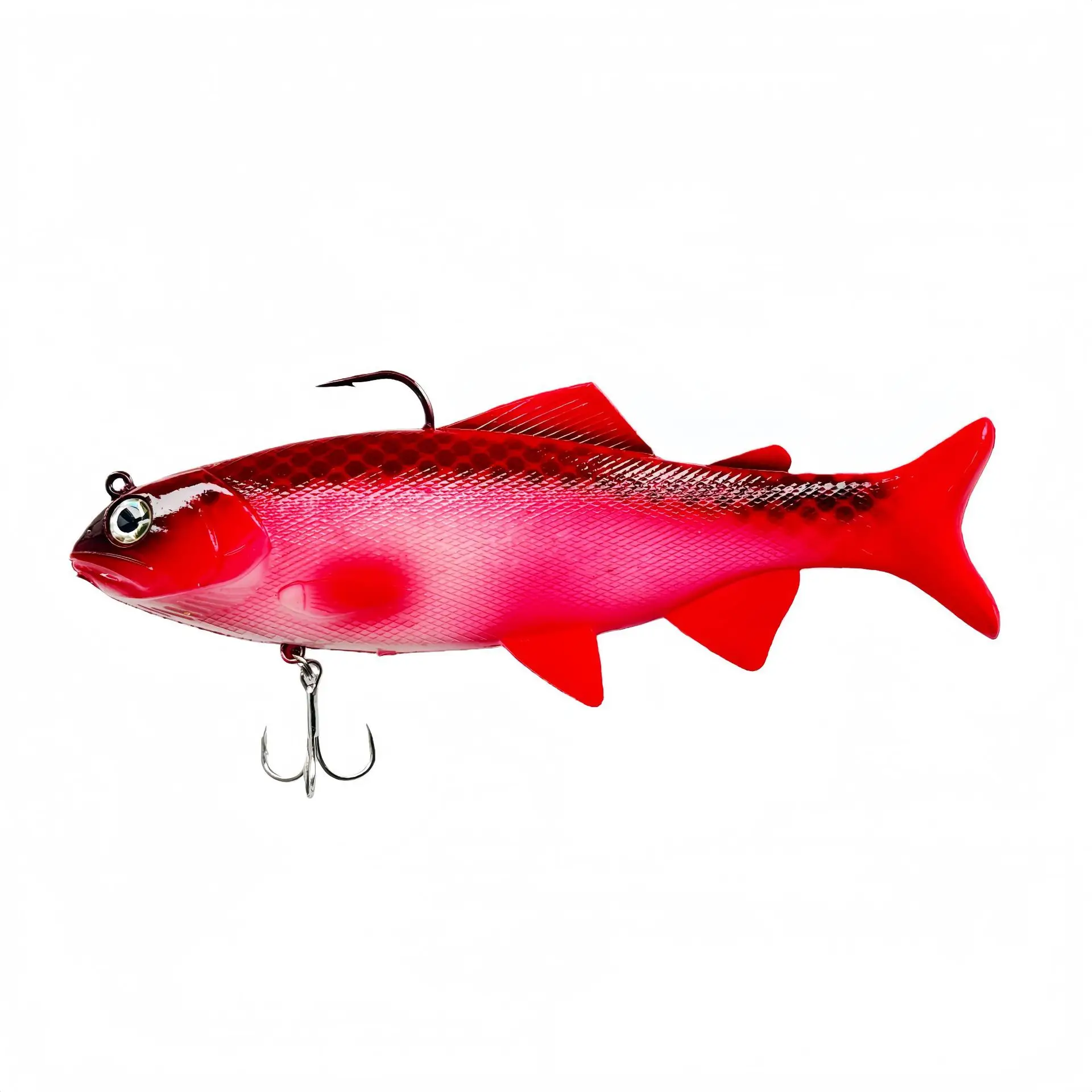 Señuelos de pesca de PVC con cabeza de trucha, cebos artificiales para natación, cola en T, señuelos blandos de silicona, Swimbait Wobblers, 20cm/130G - imagen 2