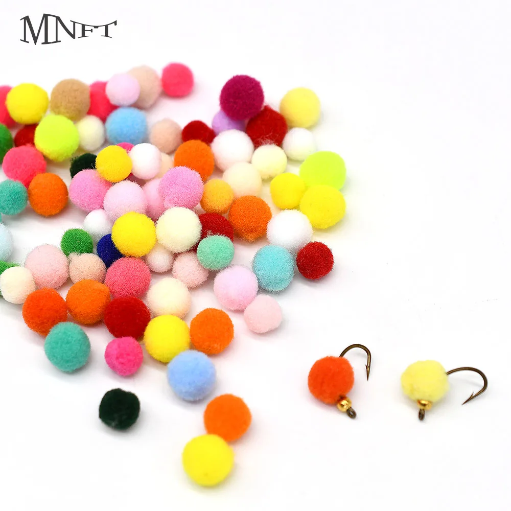 MNFT 100 Uds. Señuelo de pesca con bola de huevo de cristal sintético, Material de atado de moscas DIY para trucha salmón