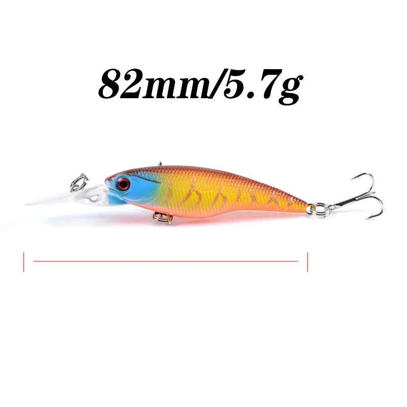 Señuelo de pesca pequeño realista, 8cm, 5,7g, Wobblers de pececillo, cebos duros artificiales, ojos 3D, Crankbait, aparejos de pesca de carpa y lubina, 1 ud. - imagen 3