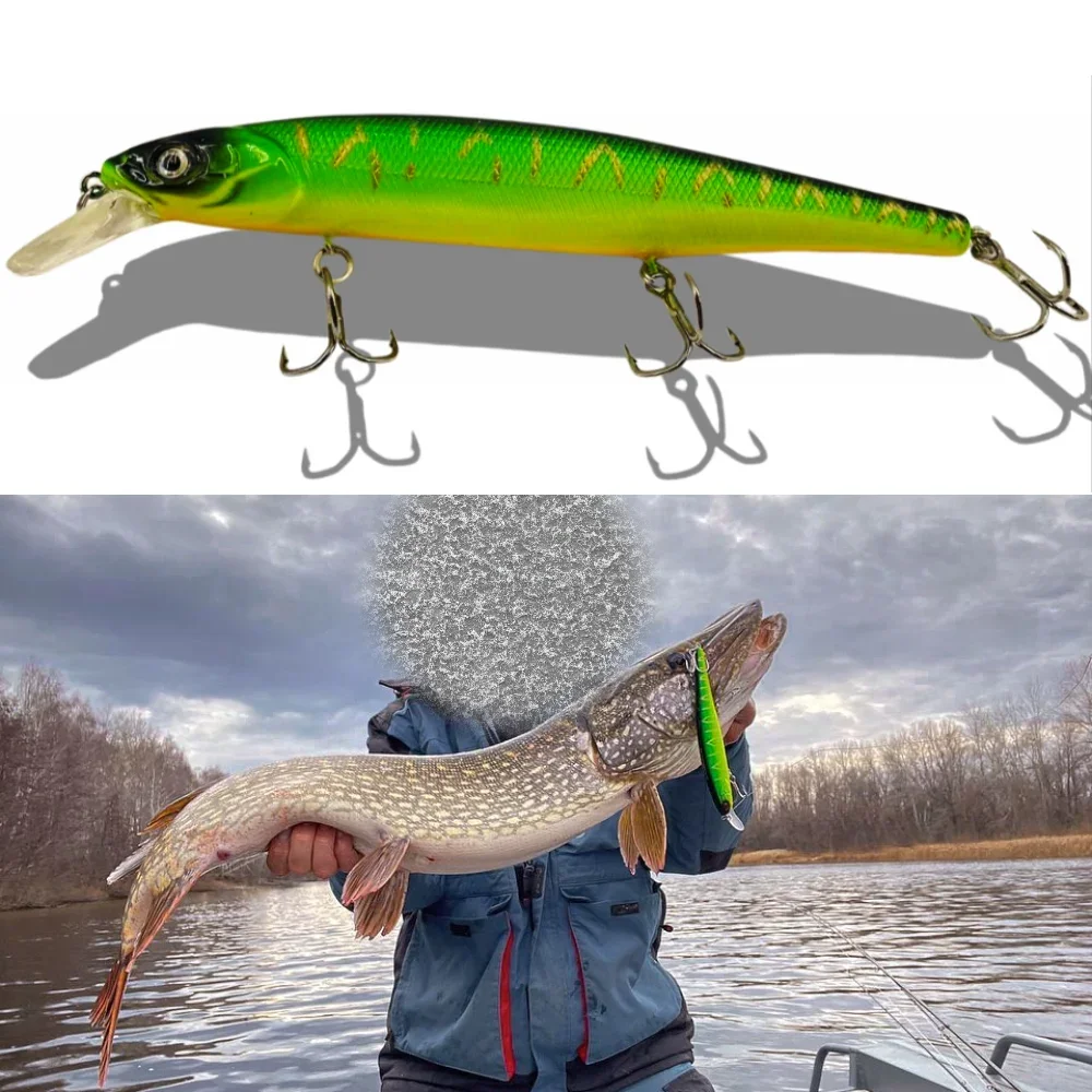 TSUYOKI Flirt Minnow Wobbler Jackall Magsquad 128sp señuelo de plástico duro señuelos artificiales Lucio ABS Wobbler para peces Jerk Bait