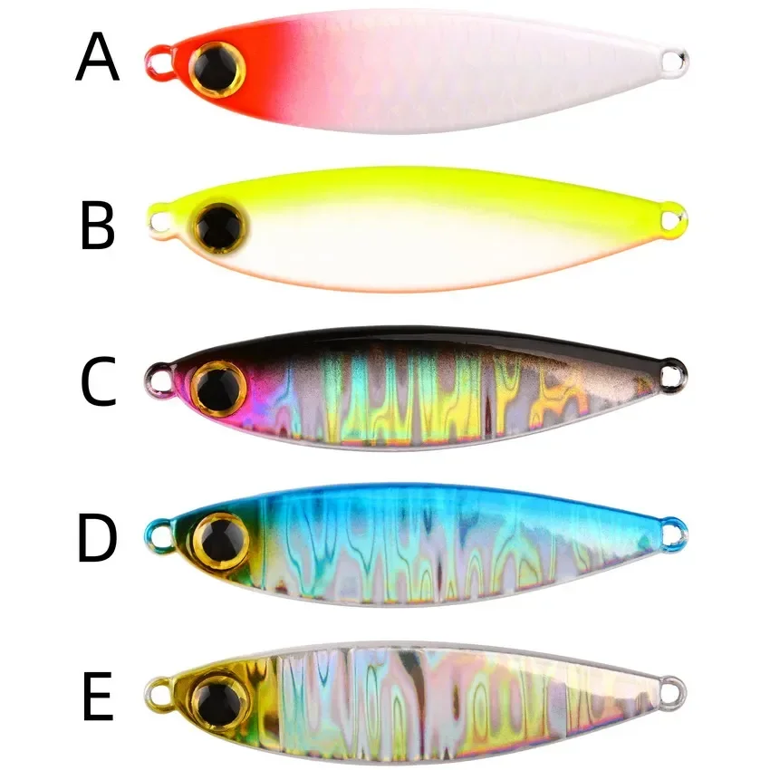 Señuelo de Metal para Pesca en el mar, placa de hierro de 5 colores, señuelo luminoso biónico, cebos Ascesorios Crankbait - imagen 4