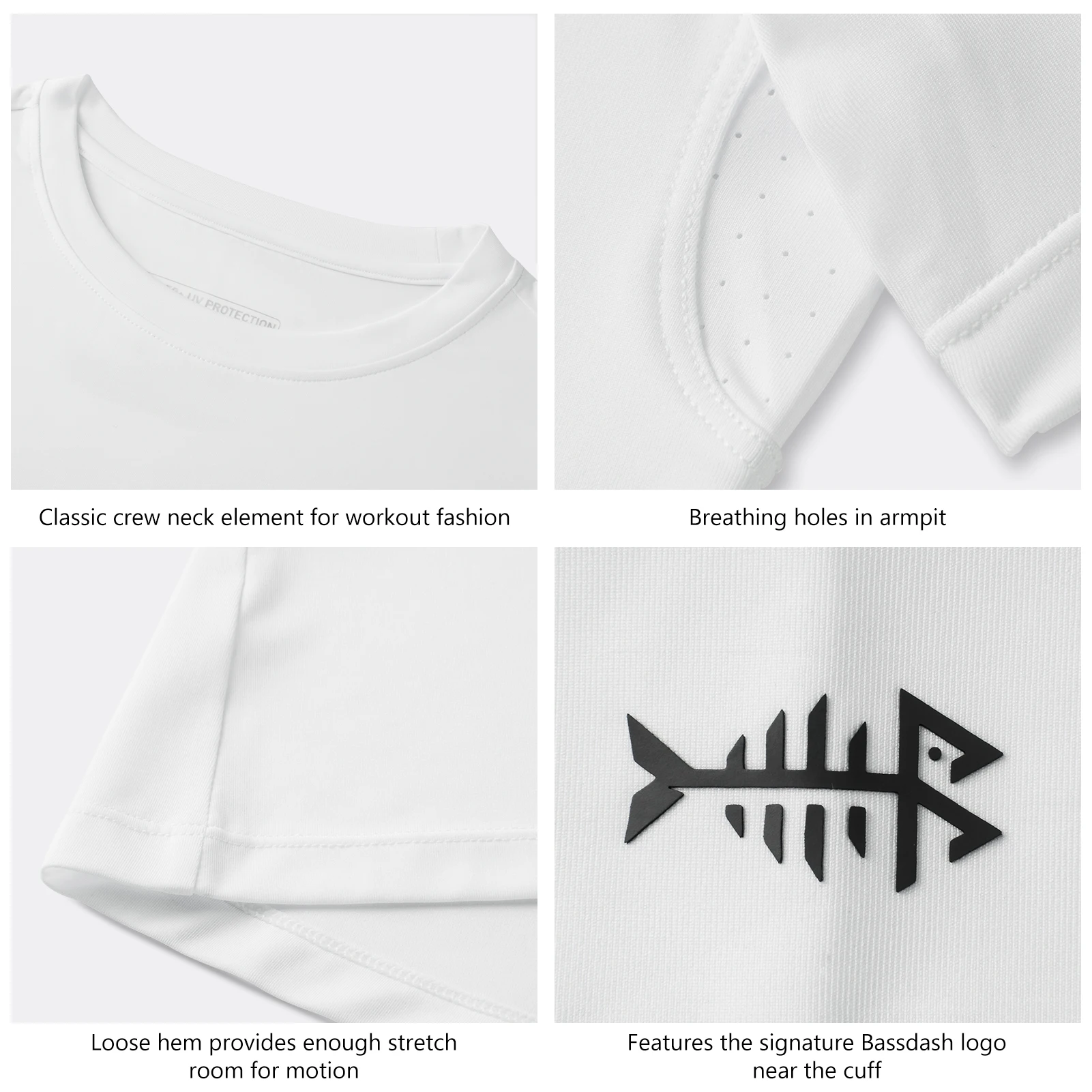 BASSDASH Camiseta de manga corta con cuello redondo UPF 50+ para mujer, camiseta de protección solar con rendimiento refrescante para pesca, senderismo, informal - imagen 5