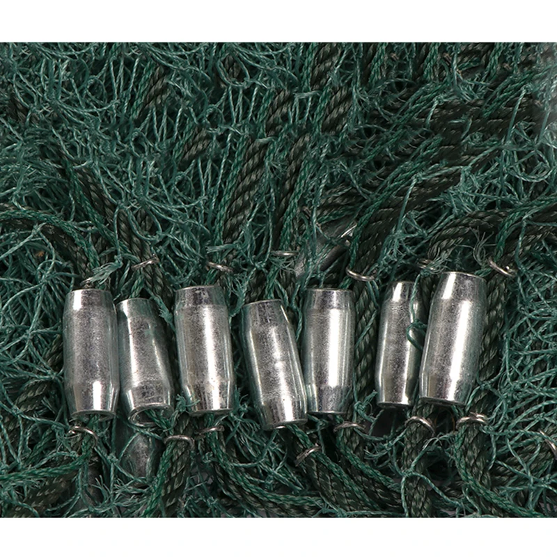 Lawaia-red de pesca multifilamento con flotadores para agua salada, red trenzada verde oscuro con plomos de acero grandes, aparejos de pesca - imagen 5