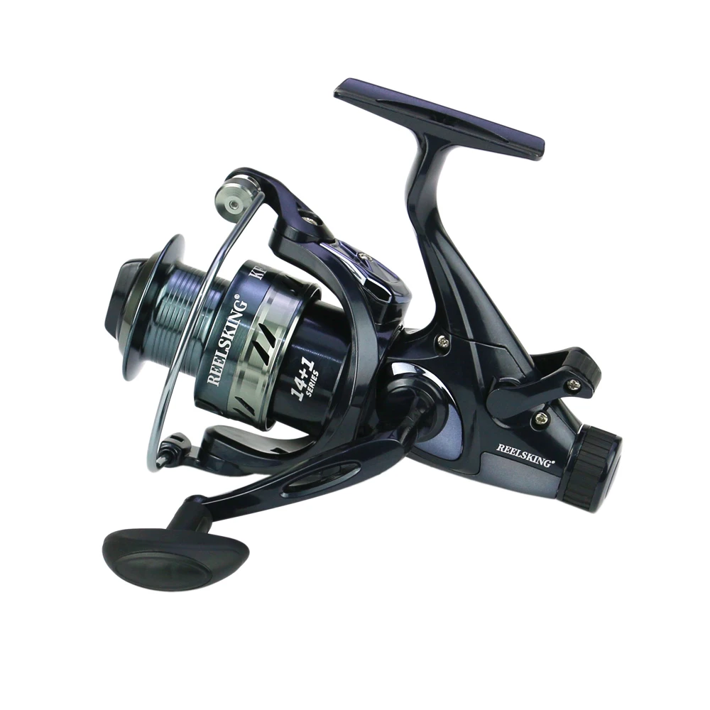 Carrete de pesca giratorio de Metal, herramientas de pesca de agua salada, máximo 8-25KG, arrastre 14 + 1 BB, freno doble delantero y trasero - imagen 5