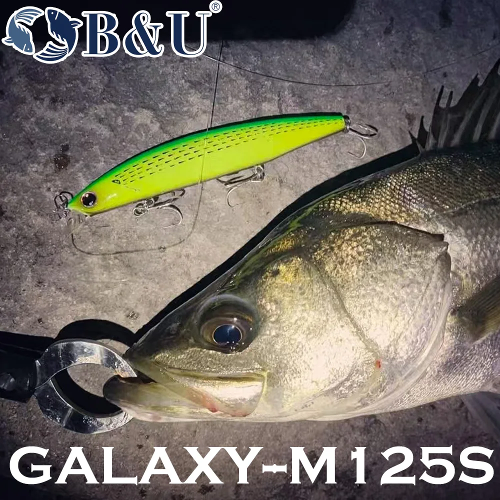 B & U-señuelo de pesca de mar, pececillo que se hunde de 125mm, fundición Ultra larga, cebos duros costeros, cebo Artificial Jerkbait - imagen 4