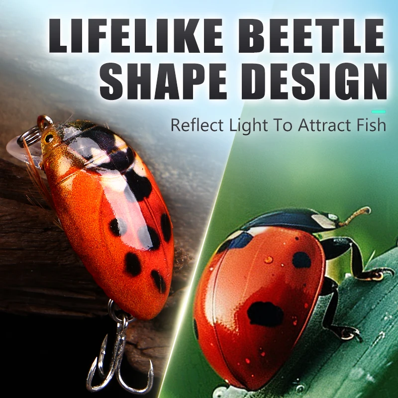 Cebo de escarabajo WEIHE, cebo duro malo de escarabajo microflotante biónico Luer - imagen 4