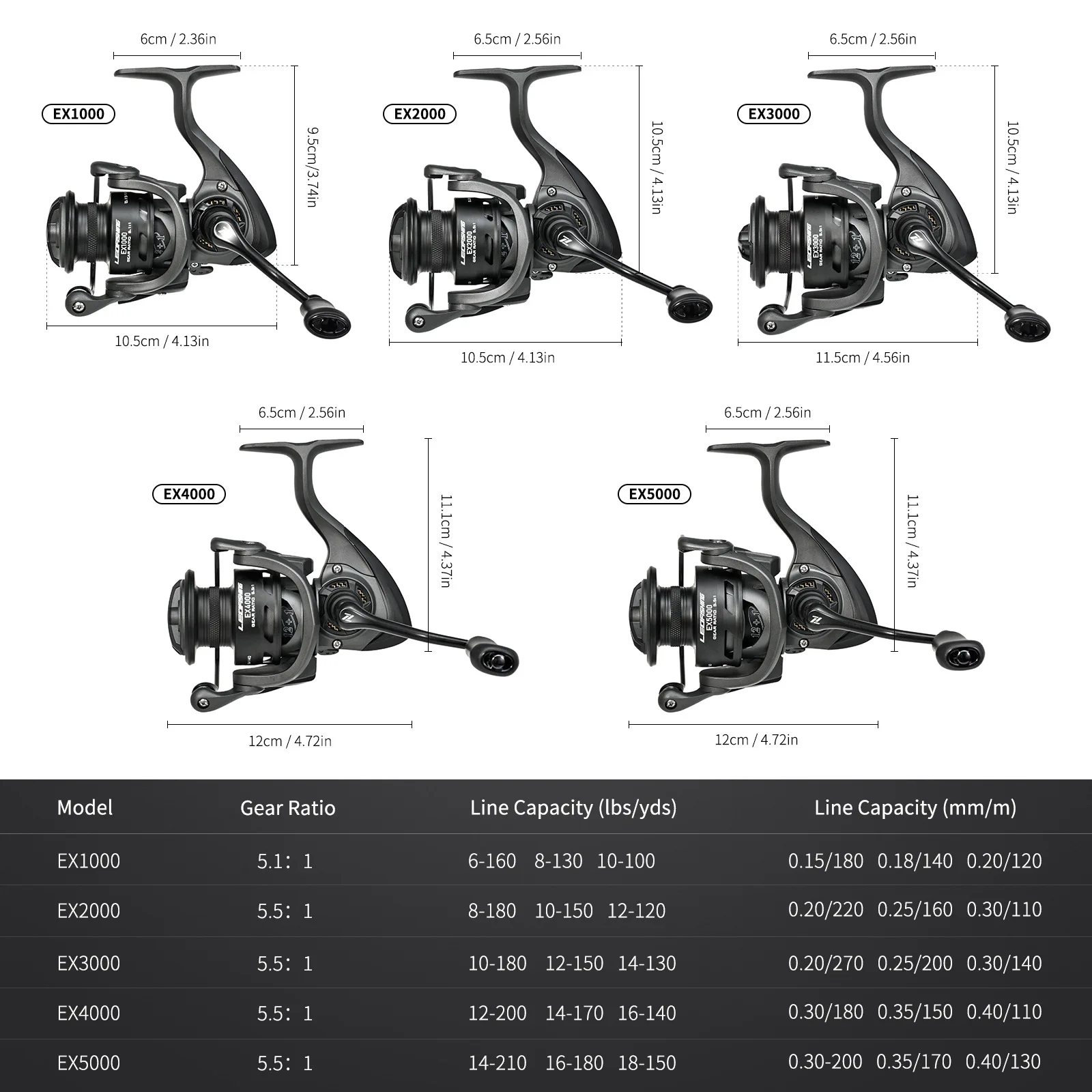 Carrete giratorio Carrete de grafito 5,5 1 Relación de engranaje Equipo de carrete giratorio de pesca en el mar para todo uso - imagen 2