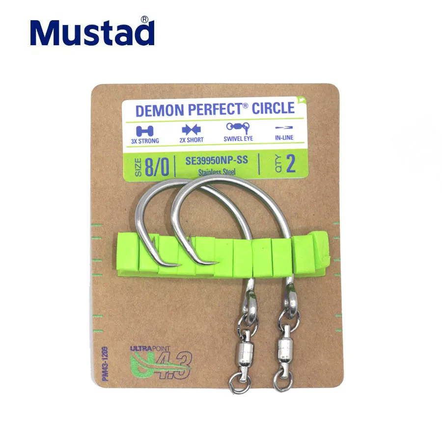 Mustad SE39950NP-SS Swivel Demon 3X anzuelos de pesca circulares fuertes y perfectos - imagen 4