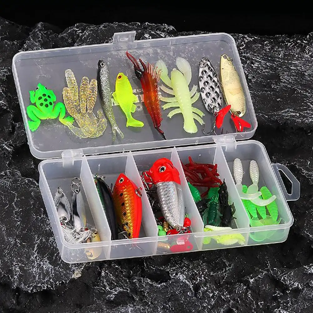 Kit de Señuelos de Pesca de 78 piezas, con caja de aparejos portátil, Minnow Vib, accesorios de pesca para lubina, trucha, salmón - imagen 4