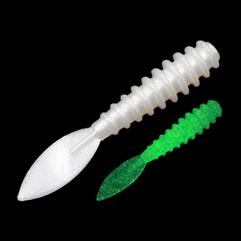 10 uds/50 Uds Señuelos de pesca 36mm/0,4g UV Rockfishing Swimbait Jigging cebos gusano suave agua salada Jig Head señuelo para pesca de lubina - imagen 3
