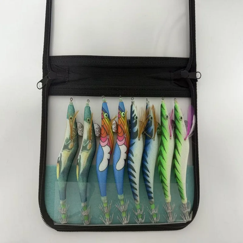 Juego de señuelos con gancho para calamar, camarones de madera perlada, sonido luminoso de especificación múltiple, camarones biomiméticos con patas suaves, color rojo sandía - imagen 2