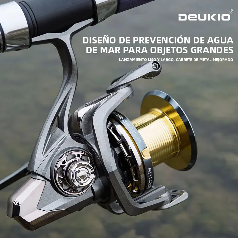 Carrete de pesca giratorio DEUKIO – 4.8:1 y 16 kg de arrastre - imagen 2