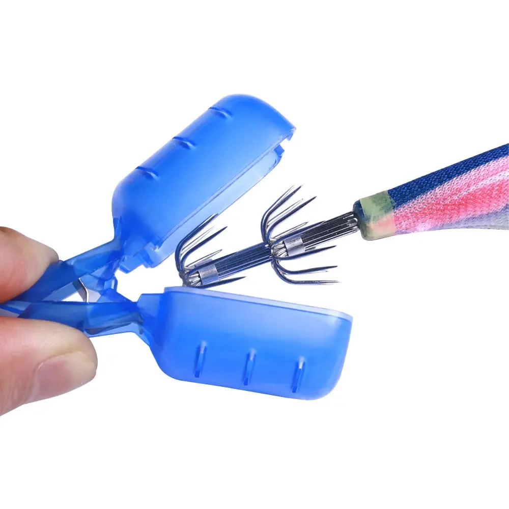 6 unids/set calamar Jig gancho cubierta pulpo sepia gancho plantillas de seguridad señuelo cubre madera camarones paraguas ganchos cubierta protectora - imagen 2