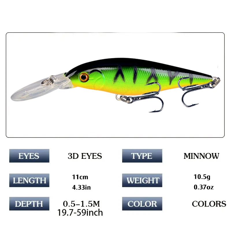 10 Uds. Señuelo de pesca Minnow, cebo Artificial duro, cebo biónico para peces, Wobblers de pesca, Crankbait, perca, aparejos de pesca de carpa - imagen 2