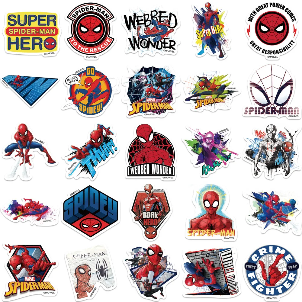 50/100 Uds. Pegatinas de Graffiti de la Película de Superhéroes de Disney, Spider-Man, para Teléfono, Guitarra, Portátil, Maleta, Pegatinas Impermeables - imagen 5