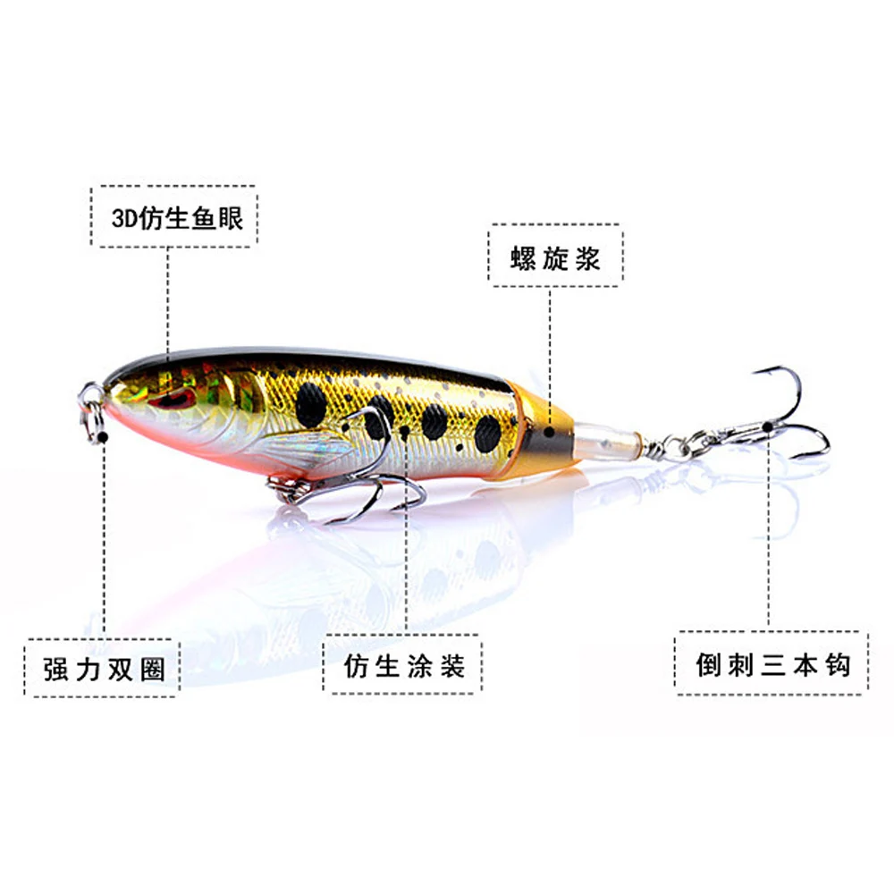 Whopper Plopper 75mm – Wobbler de cola giratoria para pesca deportiva - imagen 5